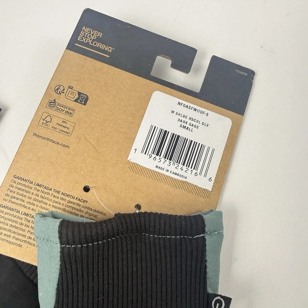 The North Face Gloves Womens Size Small Green Shelbe Raschel Etip Insulated Hike